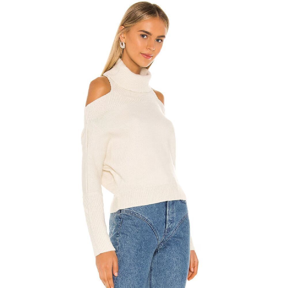 Lovers & Friends Womens Anisa Ribbed Trim Cutout Long Sleeve Sweater Cre…‎